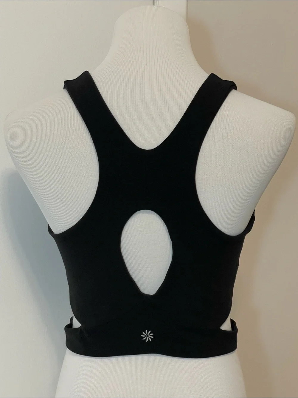 Athleta Black High-Neck Cut-Out Wrap Crop Tank Top Medium